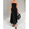 image:imageZESICA Womens Strapless Formal Wedding Guest Midi SundressBlack