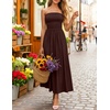 image:imageZESICA Womens Strapless Formal Wedding Guest Midi SundressBrown