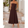 image:imageZESICA Womens Strapless Formal Wedding Guest Midi SundressBrown