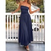 image:imageZESICA Womens Strapless Formal Wedding Guest Midi SundressNavy