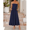 image:imageZESICA Womens Strapless Formal Wedding Guest Midi SundressNavy