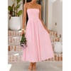image:imageZESICA Womens Strapless Formal Wedding Guest Midi SundressPink