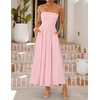 image:imageZESICA Womens Strapless Formal Wedding Guest Midi SundressPink