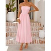 image:imageZESICA Womens Strapless Formal Wedding Guest Midi SundressPink