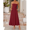 image:imageZESICA Womens Strapless Formal Wedding Guest Midi SundressWine