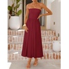 image:imageZESICA Womens Strapless Formal Wedding Guest Midi SundressWine