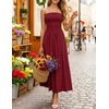 image:imageZESICA Womens Strapless Formal Wedding Guest Midi SundressWine