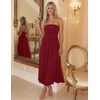 image:imageZESICA Womens Strapless Formal Wedding Guest Midi SundressWine