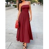 image:imageZESICA Womens Strapless Formal Wedding Guest Midi SundressWine