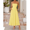 image:imageZESICA Womens Strapless Formal Wedding Guest Midi SundressYellow