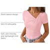 image:imageZESICA Womens Summer Asymmetrical Ruched TShirts Going Out Cute Work TopsPink