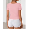 image:imageZESICA Womens Summer Asymmetrical Ruched TShirts Going Out Cute Work TopsPink