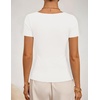 image:imageZESICA Womens Summer Asymmetrical Ruched TShirts Going Out Cute Work TopsWhite