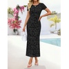 image:imageZESICA Womens Summer Bodycon Wedding Guest Midi DressesBlack