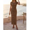 image:imageZESICA Womens Summer Bodycon Wedding Guest Midi DressesBrown