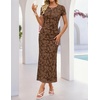image:imageZESICA Womens Summer Bodycon Wedding Guest Midi DressesBrown