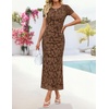image:imageZESICA Womens Summer Bodycon Wedding Guest Midi DressesBrown