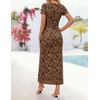 image:imageZESICA Womens Summer Bodycon Wedding Guest Midi DressesBrown