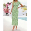 image:imageZESICA Womens Summer Bodycon Wedding Guest Midi DressesGreen