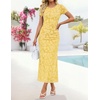 image:imageZESICA Womens Summer Bodycon Wedding Guest Midi DressesLightyellow