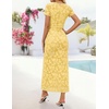image:imageZESICA Womens Summer Bodycon Wedding Guest Midi DressesLightyellow