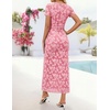 image:imageZESICA Womens Summer Bodycon Wedding Guest Midi DressesPink