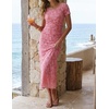 image:imageZESICA Womens Summer Bodycon Wedding Guest Midi DressesPink