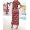 image:imageZESICA Womens Summer Bodycon Wedding Guest Midi DressesWine
