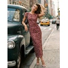 image:imageZESICA Womens Summer Bodycon Wedding Guest Midi DressesWine