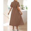 image:imageZESICA Womens Summer Button Down Short Sleeve Midi DressCoffee