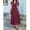 image:imageZESICA Womens Summer Button Down Short Sleeve Midi DressFuchsia