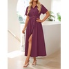 image:imageZESICA Womens Summer Button Down Short Sleeve Midi DressFuchsia