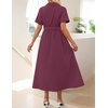 image:imageZESICA Womens Summer Button Down Short Sleeve Midi DressFuchsia