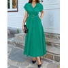 image:imageZESICA Womens Summer Button Down Short Sleeve Midi DressGreen