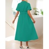 image:imageZESICA Womens Summer Button Down Short Sleeve Midi DressGreen