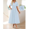 image:imageZESICA Womens Summer Button Down Short Sleeve Midi DressLightblue