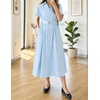 image:imageZESICA Womens Summer Button Down Short Sleeve Midi DressLightblue