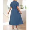 image:imageZESICA Womens Summer Button Down Short Sleeve Midi DressNavy