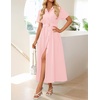 image:imageZESICA Womens Summer Button Down Short Sleeve Midi DressPink