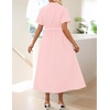image:imageZESICA Womens Summer Button Down Short Sleeve Midi DressPink