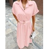 image:imageZESICA Womens Summer Button Down Short Sleeve Midi DressPink