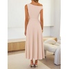 image:imageZESICA Womens Summer Casual One Shoulder Tie Waist Maxi DressApricot