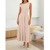 image:imageZESICA Womens Summer Casual One Shoulder Tie Waist Maxi DressApricot