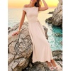 image:imageZESICA Womens Summer Casual One Shoulder Tie Waist Maxi DressApricot