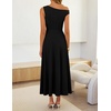 image:imageZESICA Womens Summer Casual One Shoulder Tie Waist Maxi DressBlack