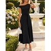 image:imageZESICA Womens Summer Casual One Shoulder Tie Waist Maxi DressBlack