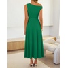 image:imageZESICA Womens Summer Casual One Shoulder Tie Waist Maxi DressGreen
