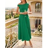 image:imageZESICA Womens Summer Casual One Shoulder Tie Waist Maxi DressGreen