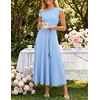 image:imageZESICA Womens Summer Casual One Shoulder Tie Waist Maxi DressLight Blue