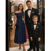 image:imageZESICA Womens Summer Casual One Shoulder Tie Waist Maxi DressNavy